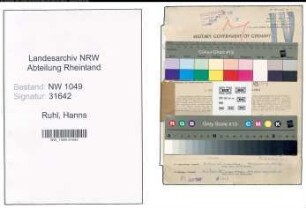 Entnazifizierung Hanns Ruhl , geb. 24.06.1908 (Assistenzarzt)