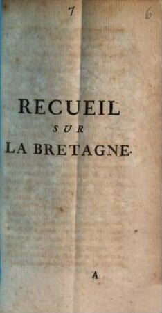 Recueil Sur La Bretagne