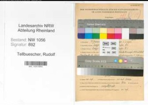 Entnazifizierung Rudolf Tellbuescher , geb. 09.01.1910 (Tischler)