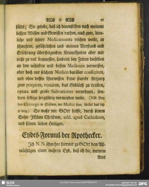 Eydes-Formul der Apothecker