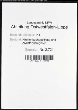 Zivilstandsregister von Rhynern (A 1811), Band 1. (Gemeinde: Rhynern, Kreis Unna)