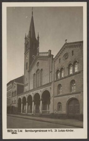 Ansichtskarte "Bernburgerstrasse 4-5, St. Lukas-Kirche“ [1/2]