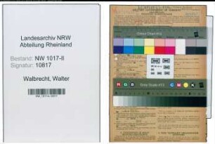 Entnazifizierung Walter Walbrecht , geb. 31.03.1893 (Schlosser)