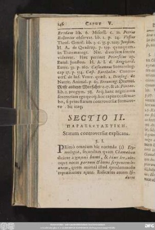 Sectio II. [...], Statum controversiae explicans.