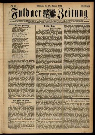 Ausgabe vom Mittwoch, den 27. Januar 1892.