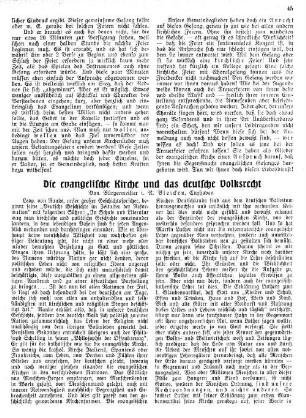 Die evangelische Kirche und das deutsche Volksrecht