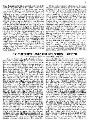 Die evangelische Kirche und das deutsche Volksrecht