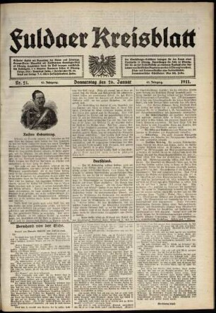 Ausgabe vom Donnerstag, den 26. Januar 1911.