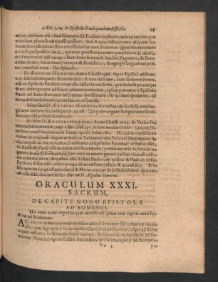 Oraculum XXXI. Sacrum - Oraculum XL. Sacrum.