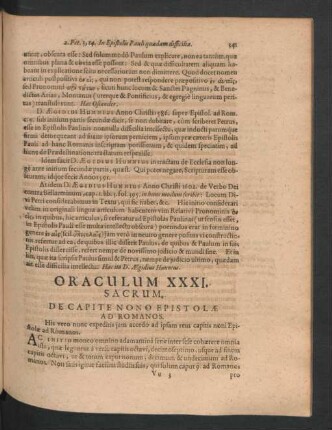 Oraculum XXXI. Sacrum - Oraculum XL. Sacrum.