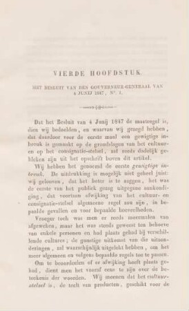 Vierde hoofdstuk. Het besluit van den gouverneur-generaal van 4 junij 1847, N°. 1