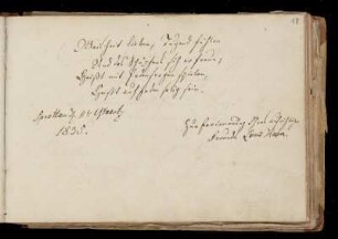 Eintrag (Sprottau, 11.03.1835) von Louis Hahn