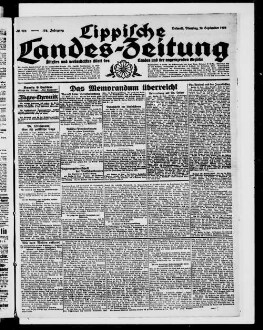 Lippische Landes-Zeitung : ältestes und weitverbreitetes Blatt des Landes und der angrenzenden Bezirke