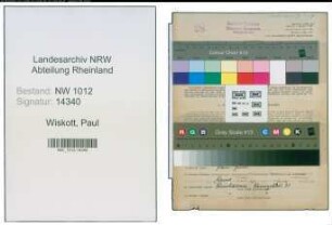 Entnazifizierung Paul Wiskott , geb. 12.07.1905 (Ingenieur)