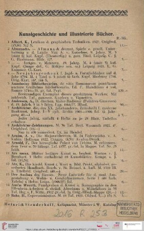 Kunstgeschichte und illustrierte Bücher (Nr. 1 - 555)