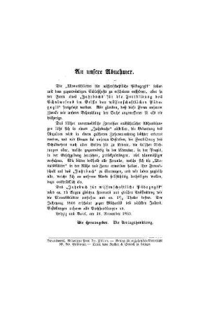 An unsere Abnehmer