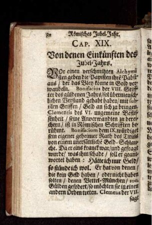 Von denen Einkünften des Jubel-Jahrs