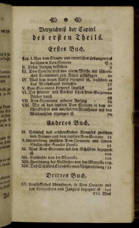 Verzeichniß der Capitel des ersten Theils.