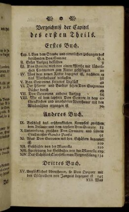 Verzeichniß der Capitel des ersten Theils.
