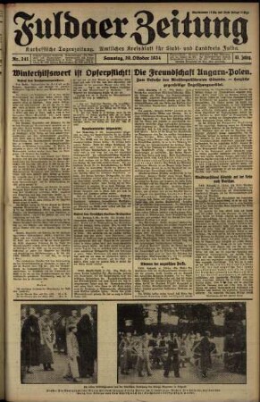 Ausgabe vom Samstag, den 20. Oktober 1934.