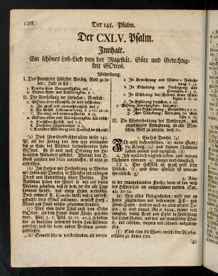 1218-1226, Der CXLV. Psalm