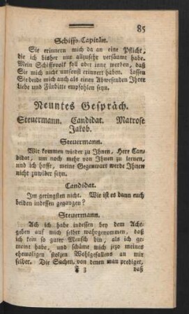 Neuntes Gespräch. Steuermann. Canditat. Matrose Jakob.