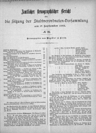 No. 29, 17. September 1885