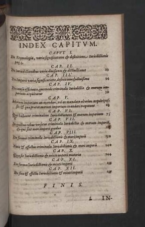 Index Capitum.