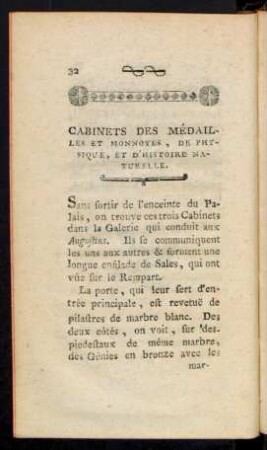 Cabinets Des Médialles Et Monnoyes, De Physique, Et D'Histoire Naturelle