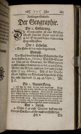 Anfangs-Gründe Der Geographie.