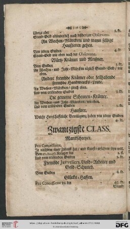 Zwantzigste Class: Marckschreyer