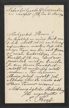 Brief an B. Schott's Söhne : 06.05.1900