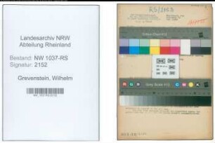 Entnazifizierung Wilhelm Grevenstein , geb. 12.08.1891 (Kassierer)