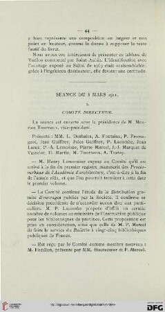 Séance du 3 Mars 1911
