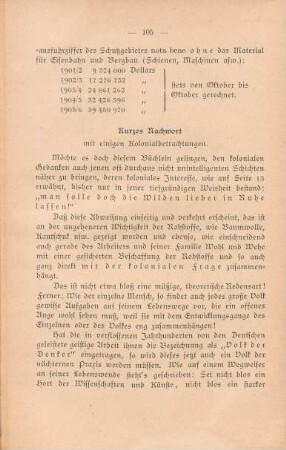 Kurzes Nachwort mit einigen Kolonialbetrachtungen
