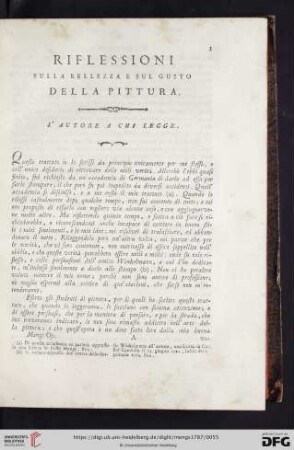 Riflessioni sulla bellezza e sul gusto della pittura