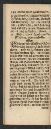 15. Gebet eines Handwercks-Meisters, oder auch Gesellen.