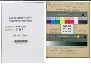 Entnazifizierung Anton Winter , geb. 05.01.1902 (Wachmann)