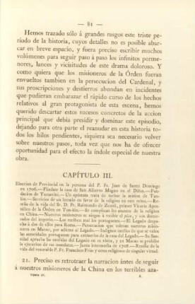 Capítulo III. Eleccion de provincial en la persona del P. Fr. Juan de Santo Domingo en 1706 ...