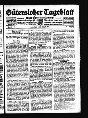 Gütersloher Tageblatt. 1911-1921