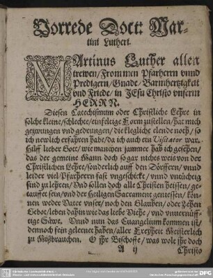Vorrede Doct: Martini Lutheri
