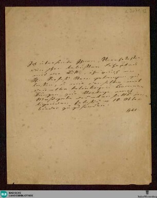 Brief von Johann Peter Hebel an Unbekannt - K 3071, 13