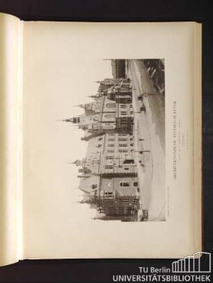 Architektonische Studienblätter. Serie III, No. 81. Buchhändlerbörse. Hauptfront. Leipzig.