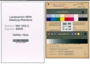 Entnazifizierung Hans Gehlen, geb. 13.12.1898 (Vertreter)