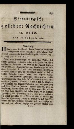 60. Stück, den 28. Julius, 1784.