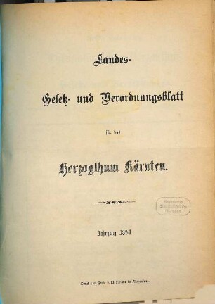 Landes-Gesetz- und Verordnungsblatt für das Herzogthum Kärnten. 1894