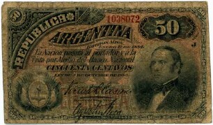 Geldschein, 50 Centavos, 1.1.1884