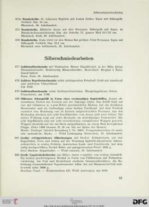 Silberschmiedearbeiten (Nr. 677-691)