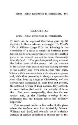 SAMOA - EARLY HINDRANCES TO CHRISTIANITY
