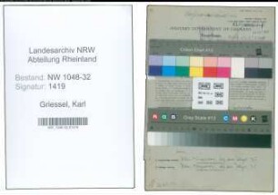 Entnazifizierung Karl Griessel , geb. 09.07.1906 (Angestellter)